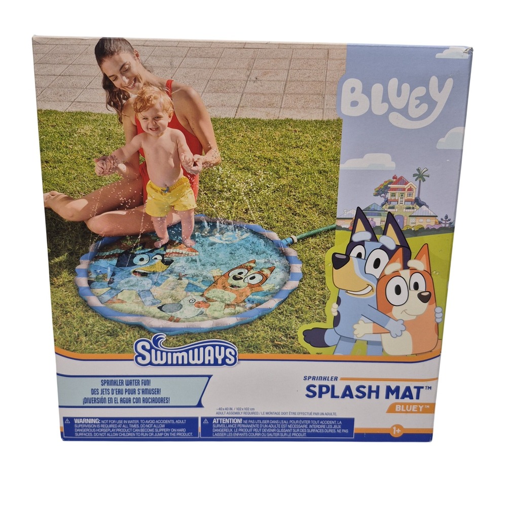 Swimways Bluey Sprinkler Kids Splash Mat Pad Pool Spin Master 40-Inch Diameter
